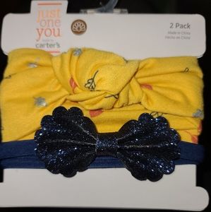Carter's Baby Girls' 2 pack headbands Headwraps bo